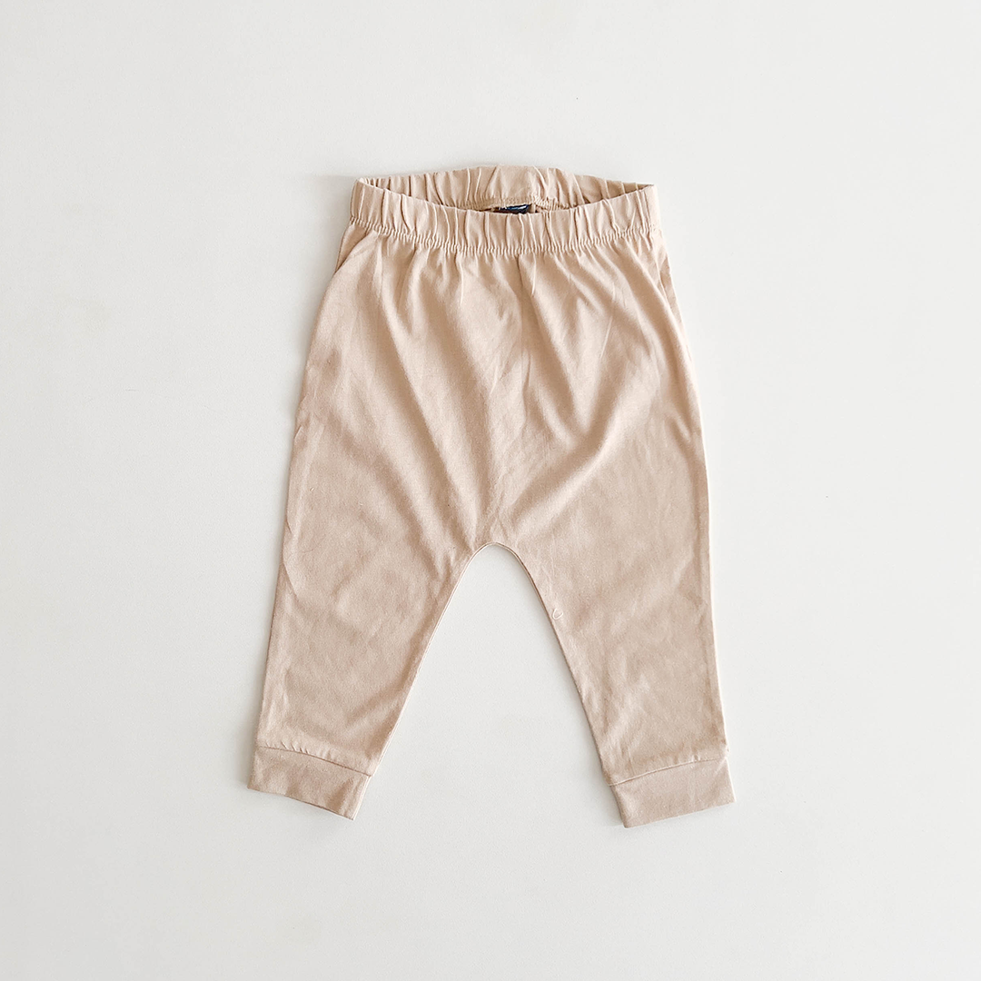 dd51 BEIGE PLAIN COTTON PANTS