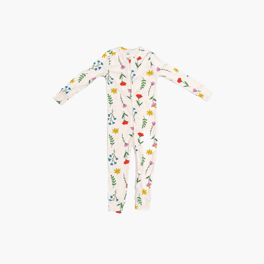 OFF WHITE FLORAL SLIM FITTED ROMPER