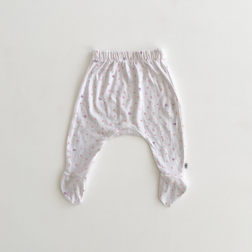 WHITE LOVE PATTERNED COTTON PANTS WITH SOCKS