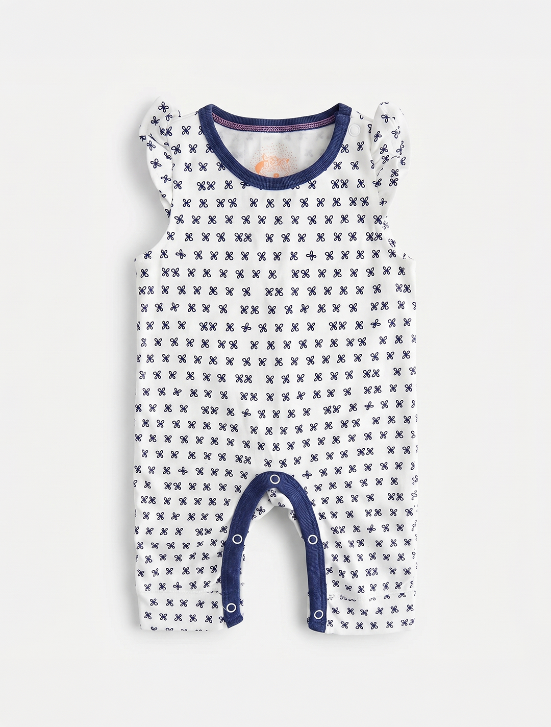 BLUE FLORAL PRINTED ROMPER