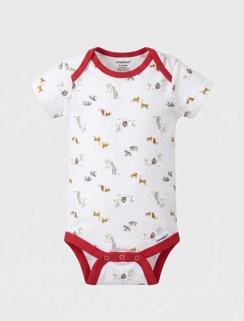 WHITE PRINTED ONESIE