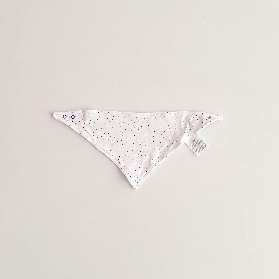 WHITE AND BLACK DOTTED BANDANA BIBS
