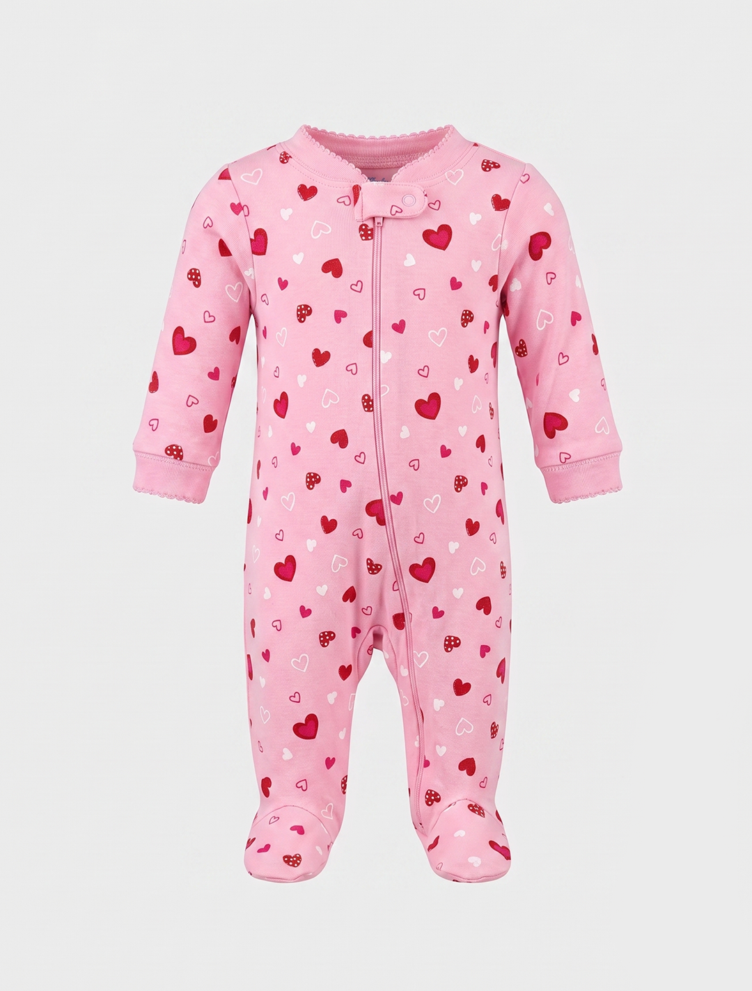 Pink love printed sleepsuit