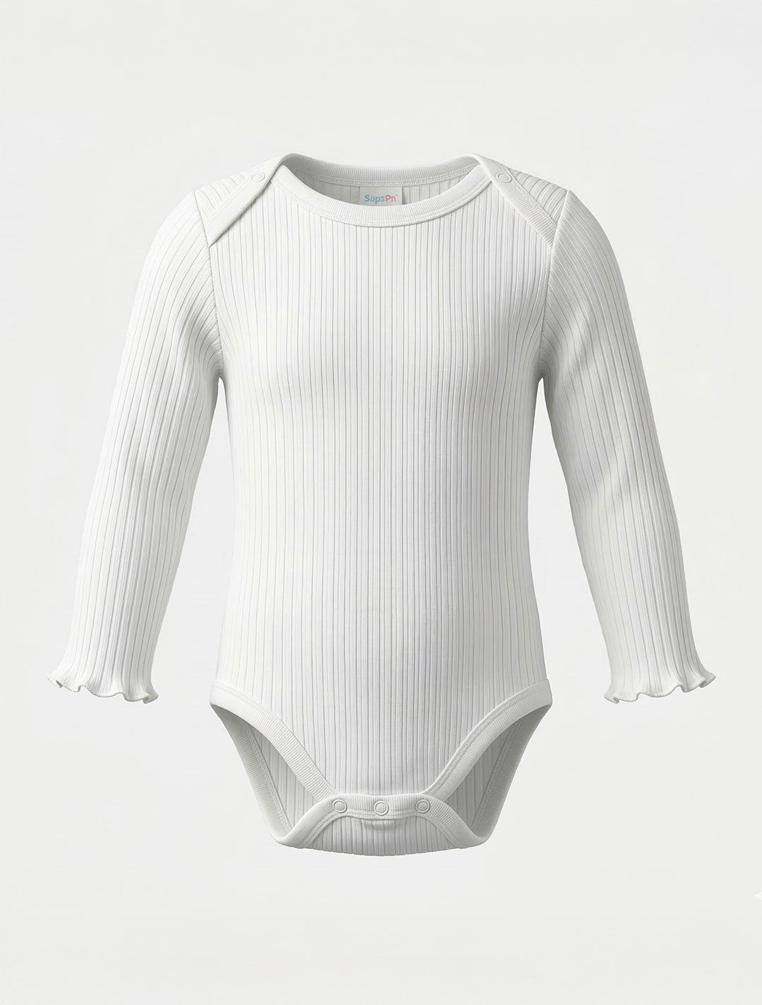 WHITE RIBBED ONESIE