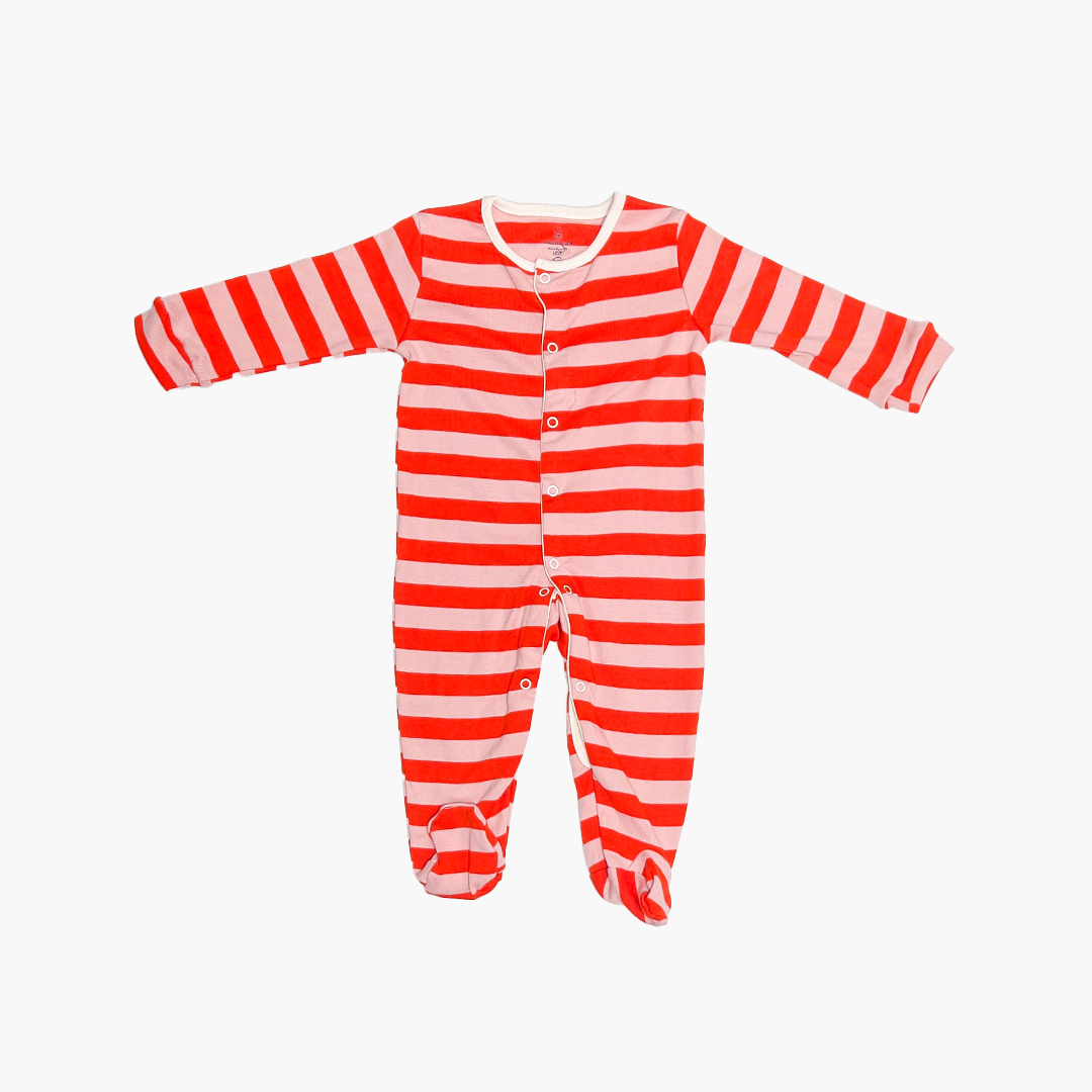 ORANGE STRIPED SLEEPSUIT