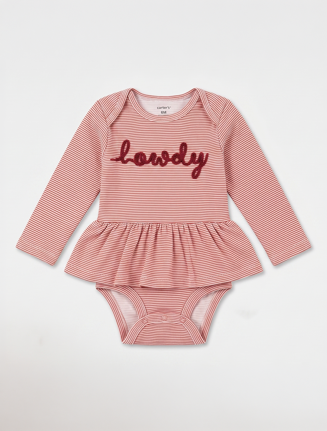 BROWN RED STRIPED SUNSUIT