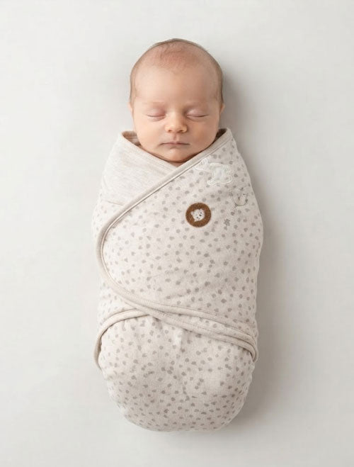 BEIGE SWADDLING CUM TOWEL
