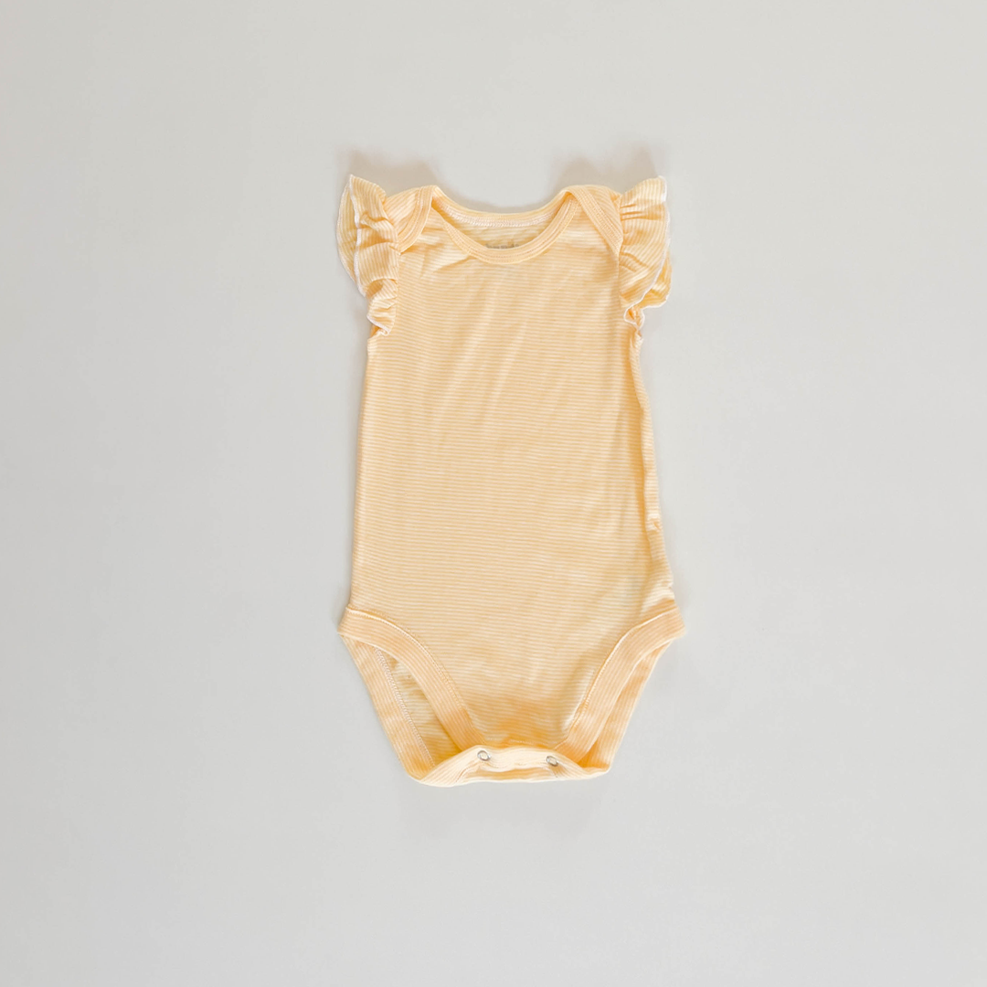 YELLOW STRIPED ONESIE