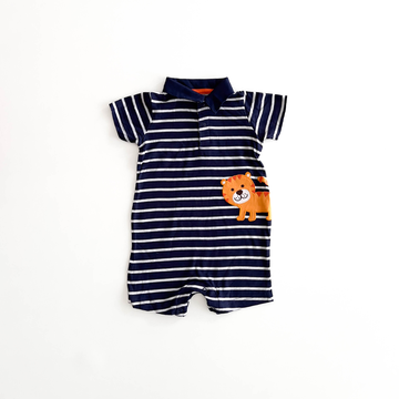 CARTER'S NAVY BLUE STRIPED COLLAR NECK JUMPSUIT