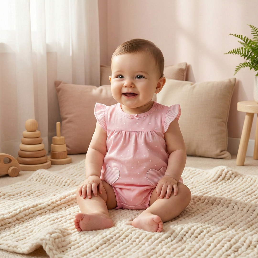 PINK POLKA DOTTED RUFFLES JUMPSUIT