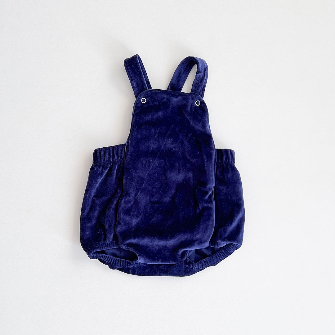 NAVY BLUE VELVET DUNGAREE
