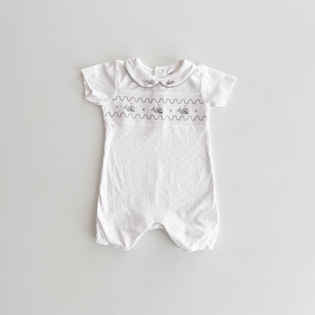 WHITE AND GREY DOTTED JUMPSUIT