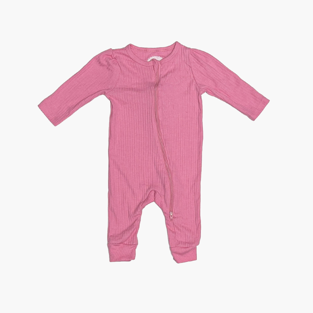 HOT PINK RIBBED ROMPER