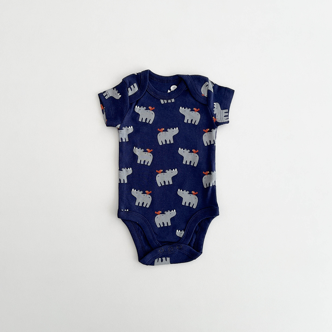 NAVY BLUE PRINTED ONESIE
