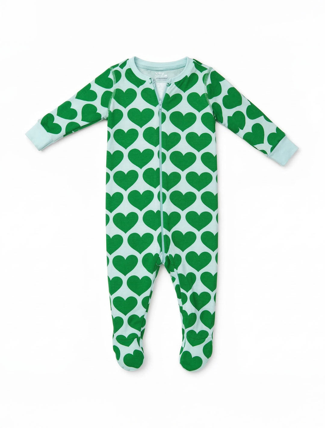 GREEN LOVE ZIPPER SLEEPSUIT