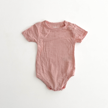 MUSLIN MATERIAL PEACH ONESIE