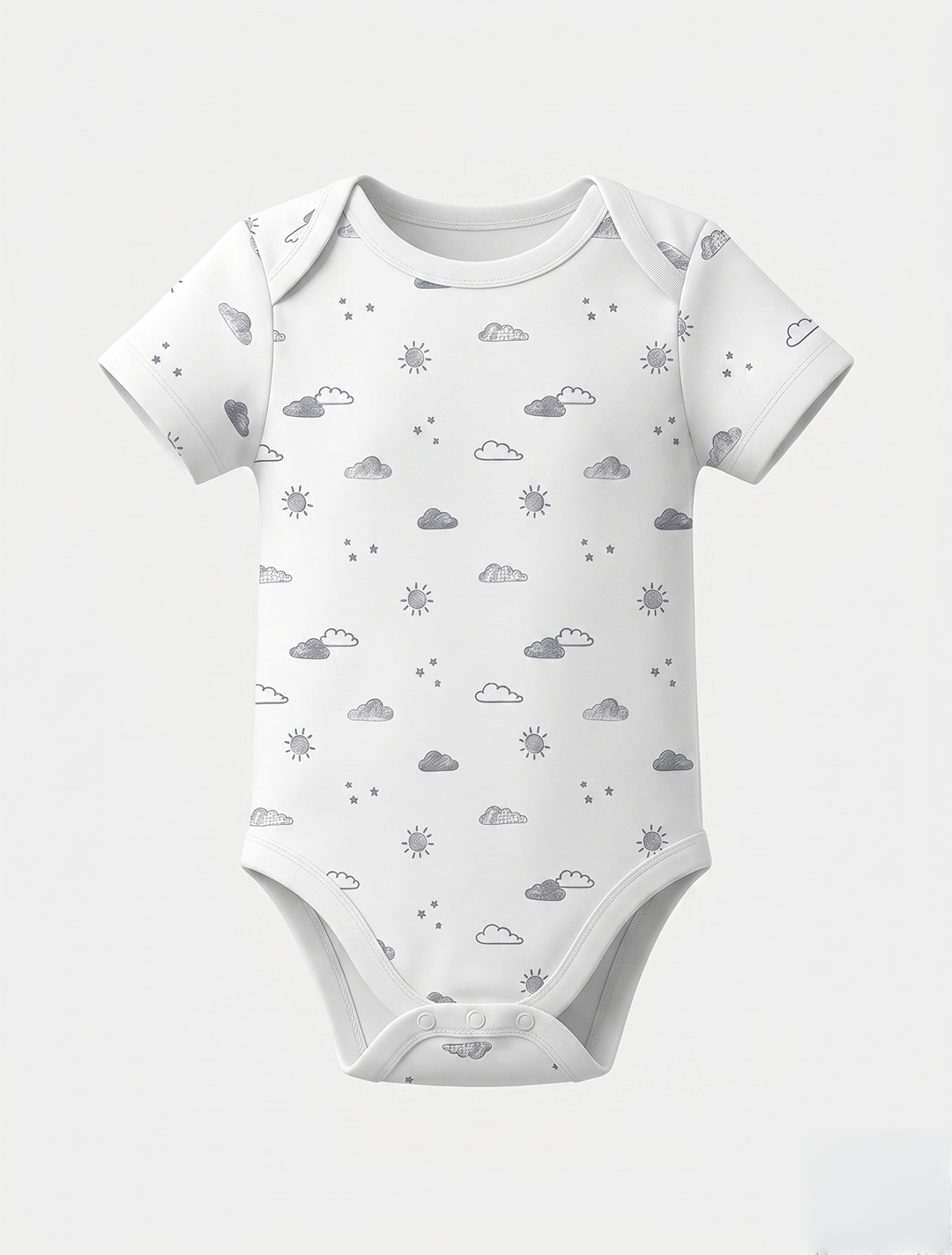 WHITE PRINTED ONESIE