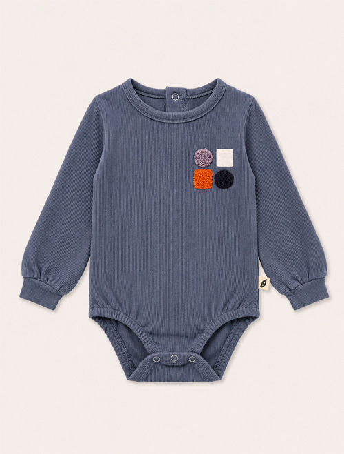 Blue ribbed onesie