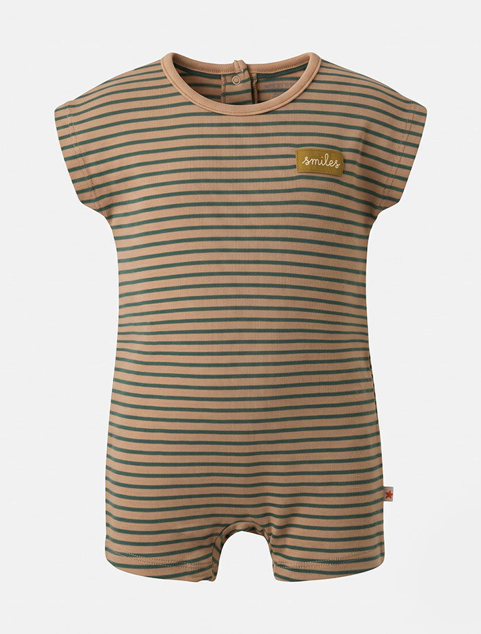 Green stripes boys jumpsuit