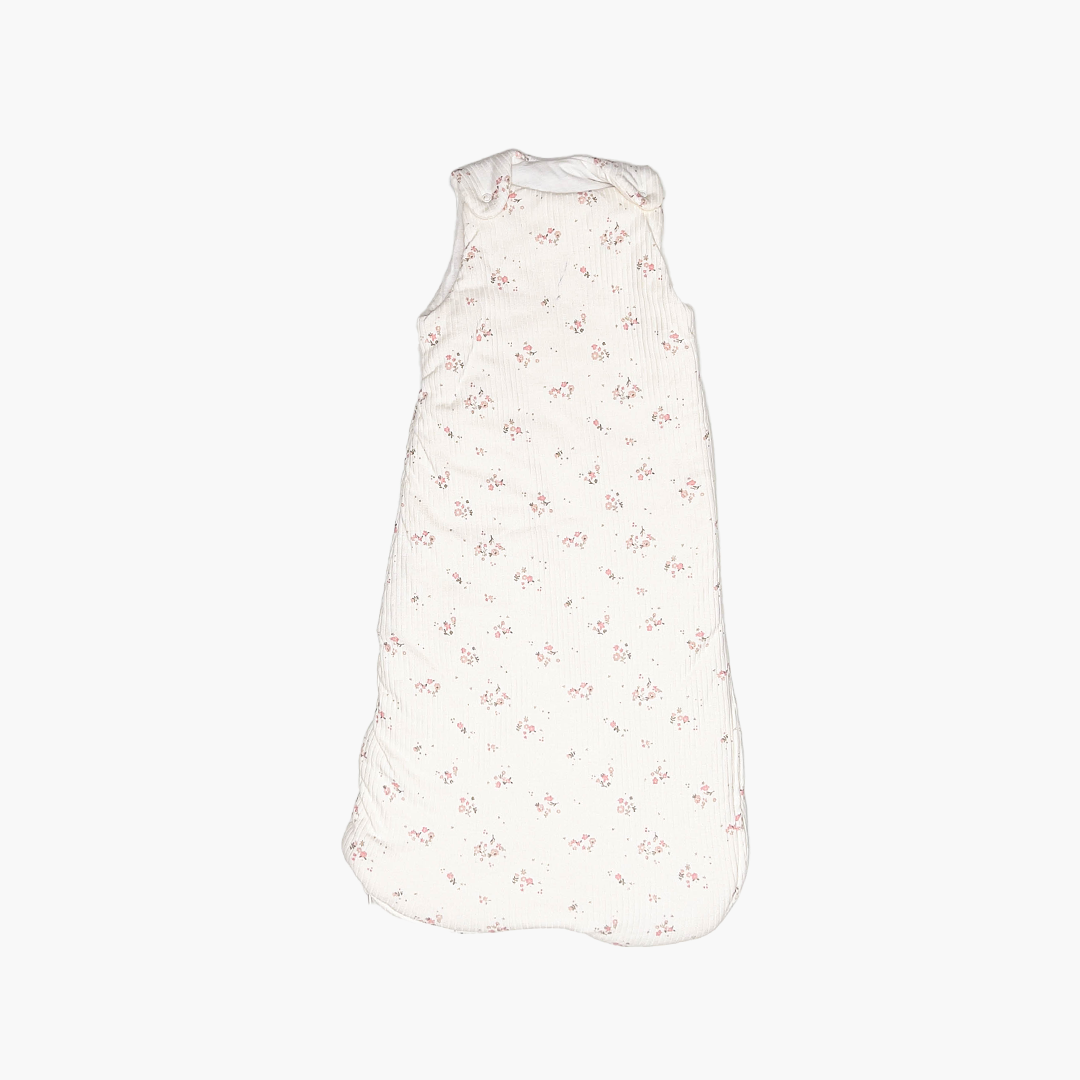 PINK FLORAL RIBBED SLEEPING BAG