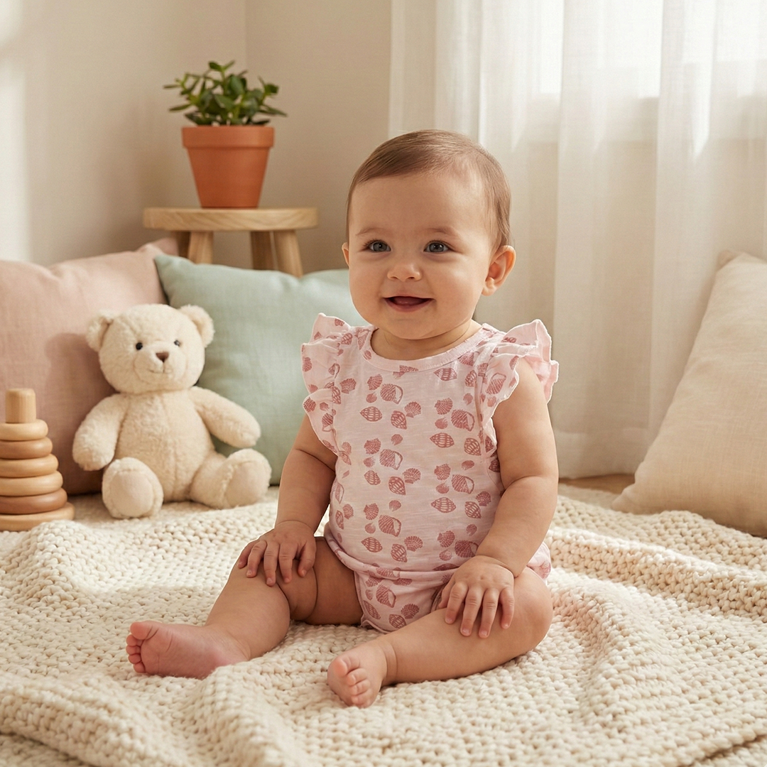 PINK RUFFLED ONESIE