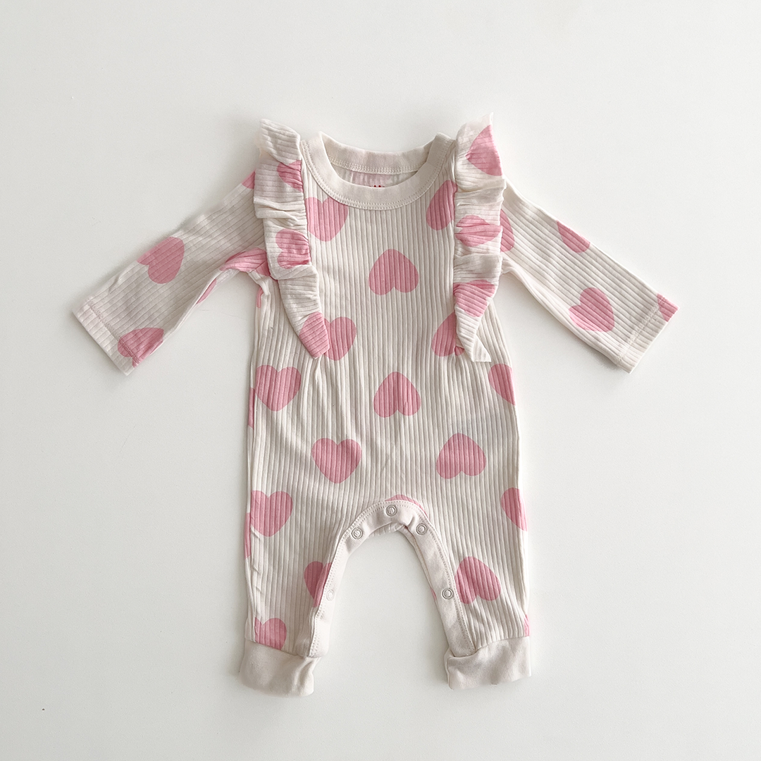 PINK LOVE RIBBED ROMPER