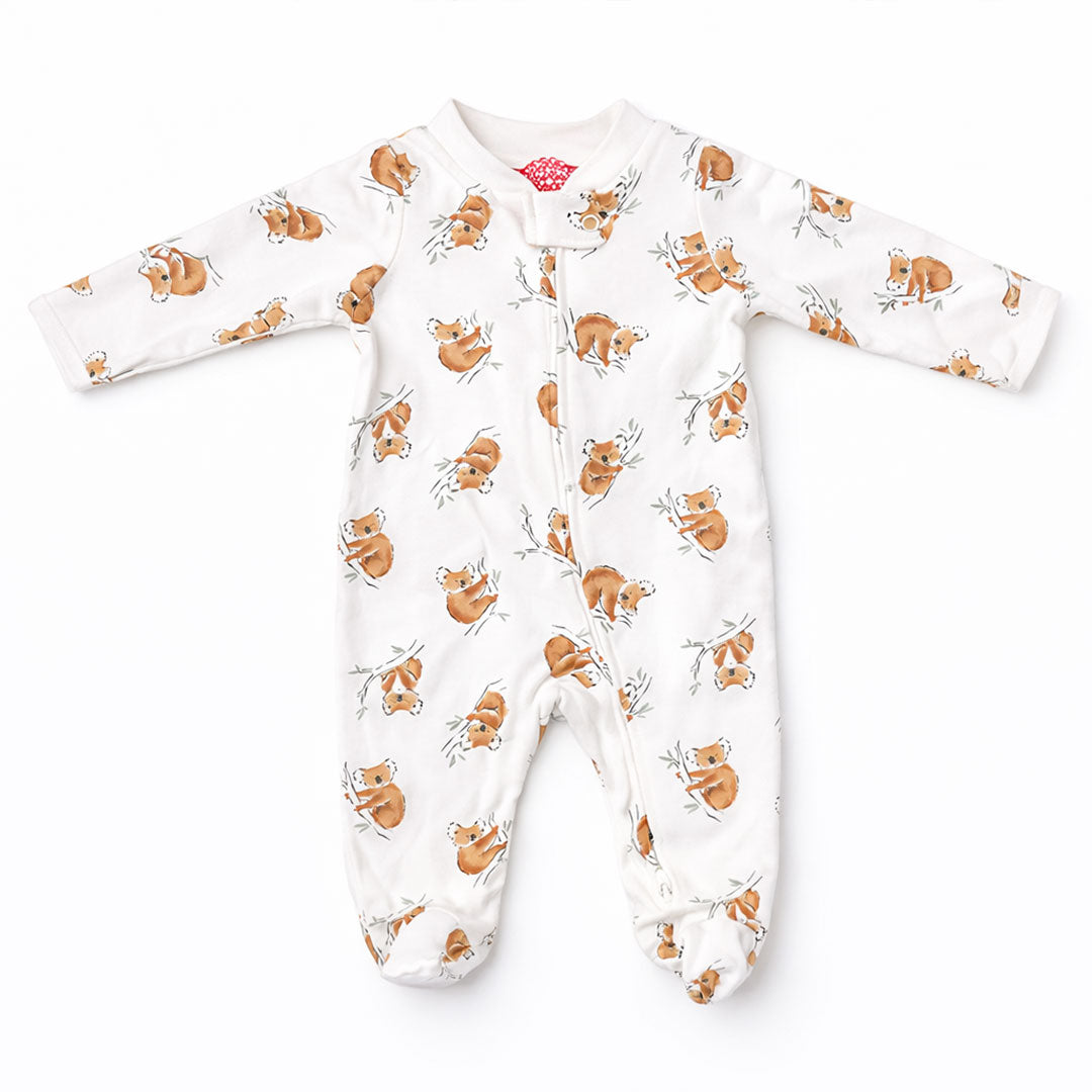 ANIMAL PRINTED ZIPPER SLEEPSUIT
