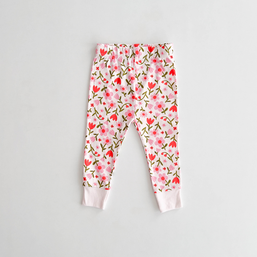 PINK FLORAL PRINTED PANTS