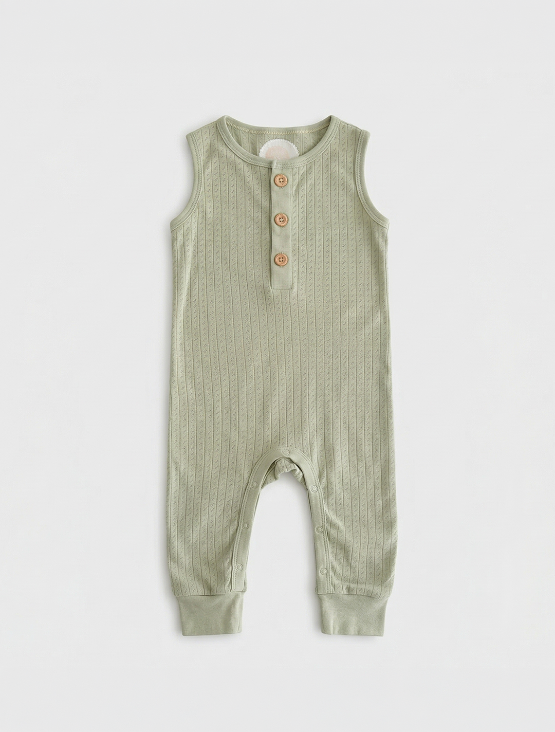 GREEN POINTELLE SLEEVELESS ROMPER