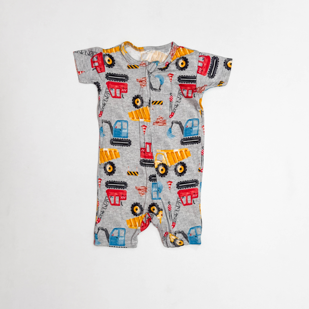 GREY PRINTED VISCOUS ZIPPER JUMPSUIT