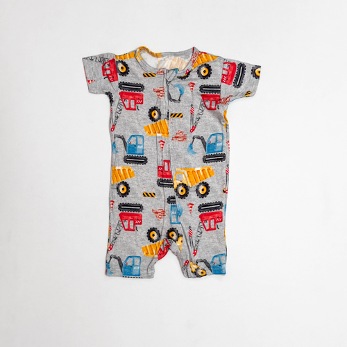 GREY PRINTED VISCOUS ZIPPER JUMPSUIT