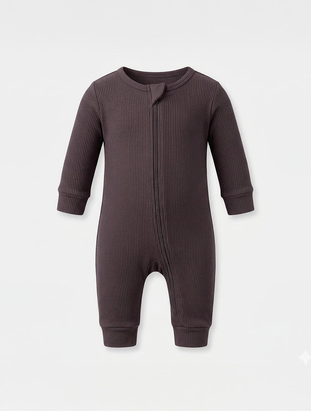 DARK GREY BLACK VISCOUS RIBBED ROMPER