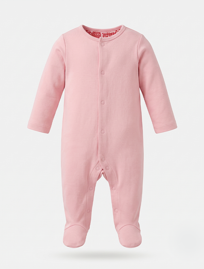 Dusty pink button sleepsuit