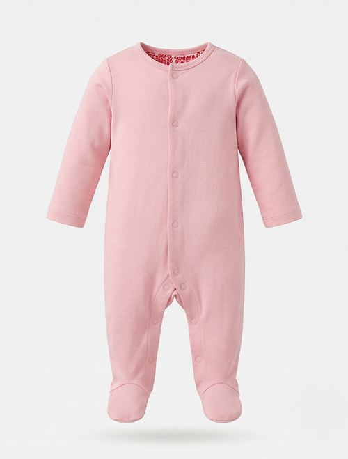 Dusty pink button sleepsuit