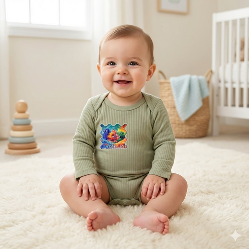 SAGE GREEN RIBBED ONESIE