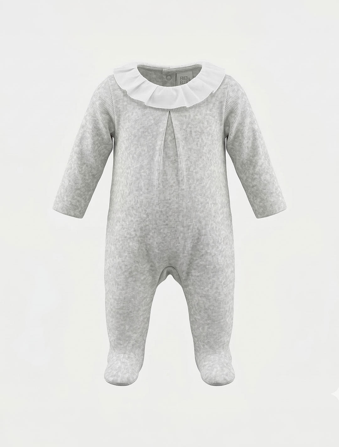 GREY RIBBED SLEEPSUIT