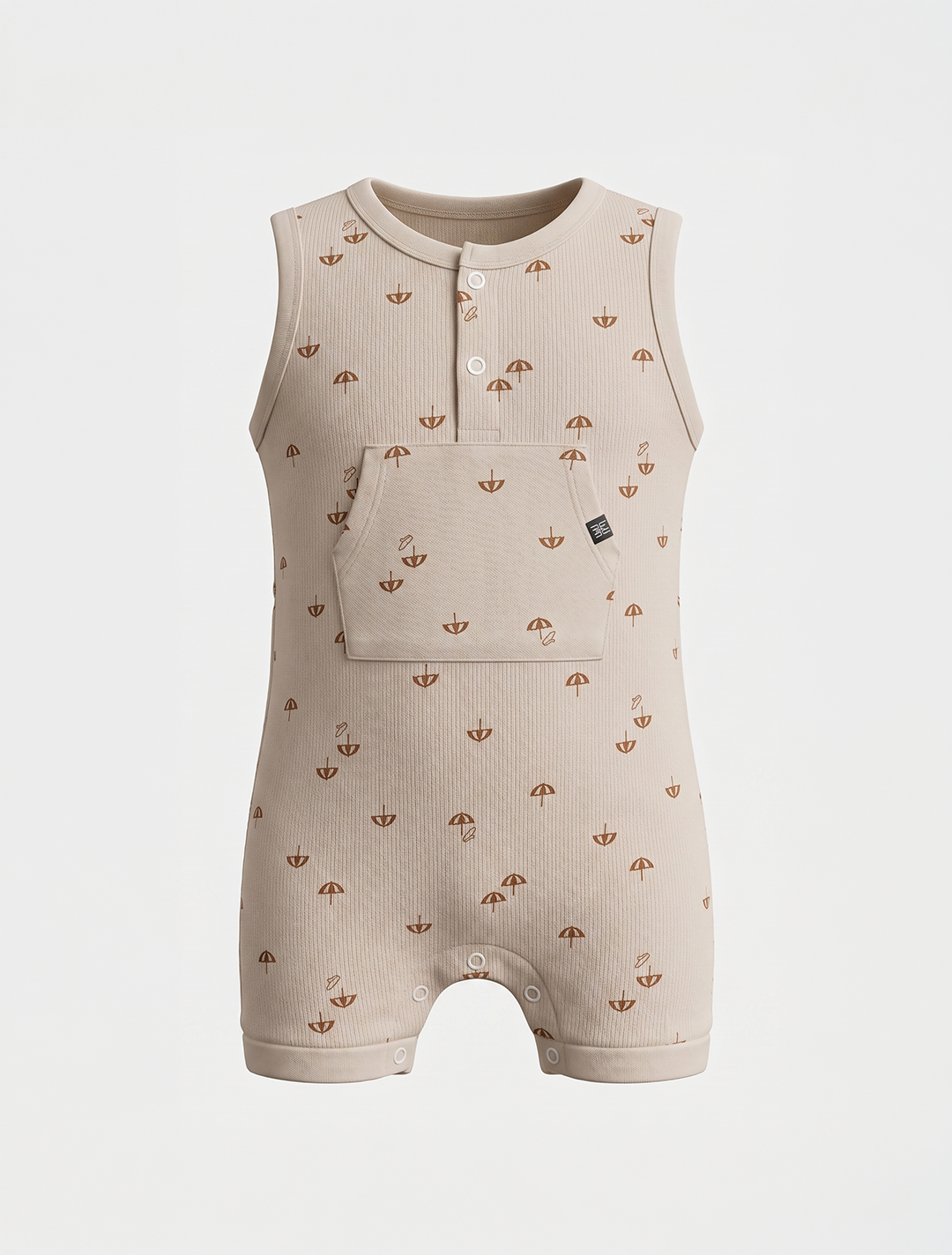 CREAM PRINTED SLEEVELESS JUMPSUIT
