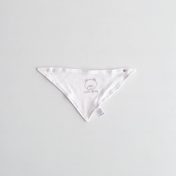 WHITE CUTE BEAR BANDANA BIBS