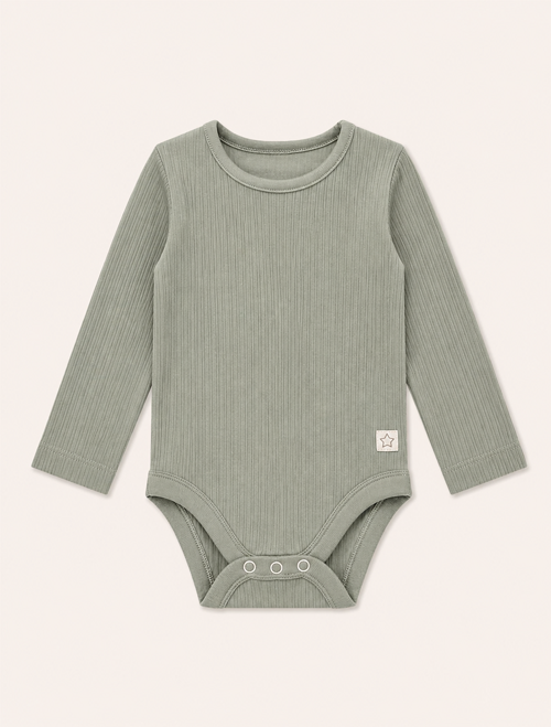 Sage green ribbed onesie