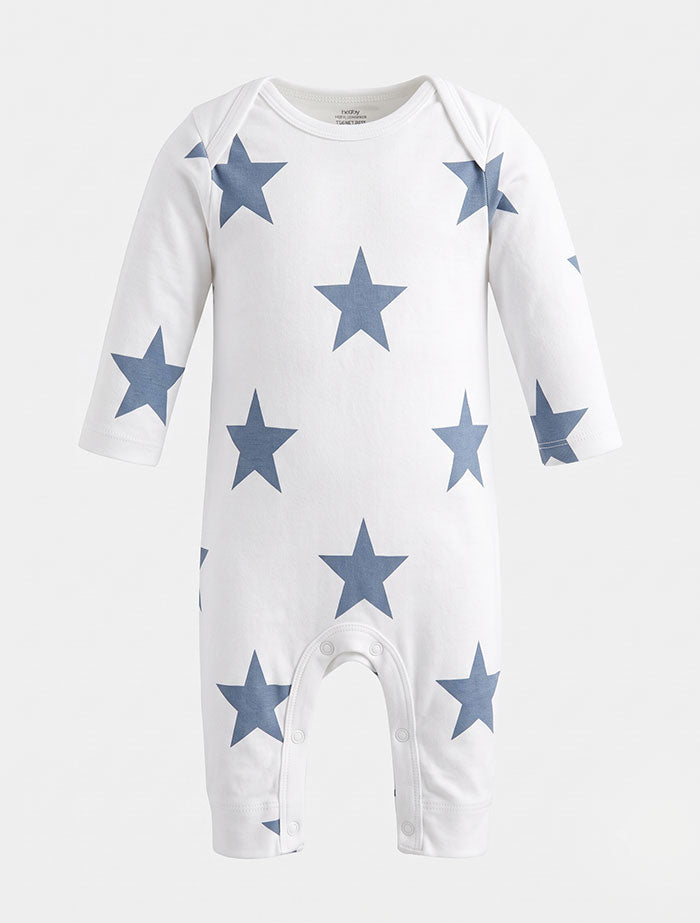 Blue star printed romper