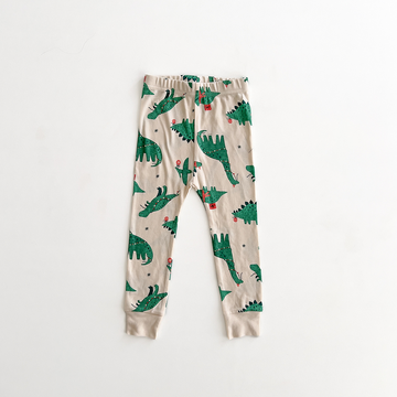 GREEN DINOSAUR PRINTED PANTS