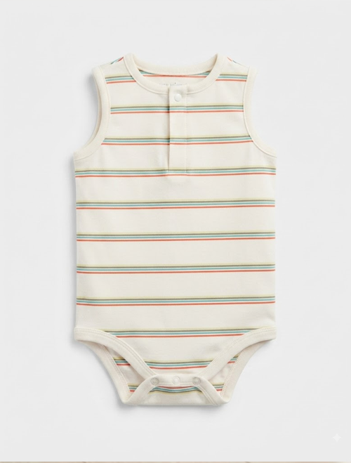 WHITE STRIPS BOYS ONESIE