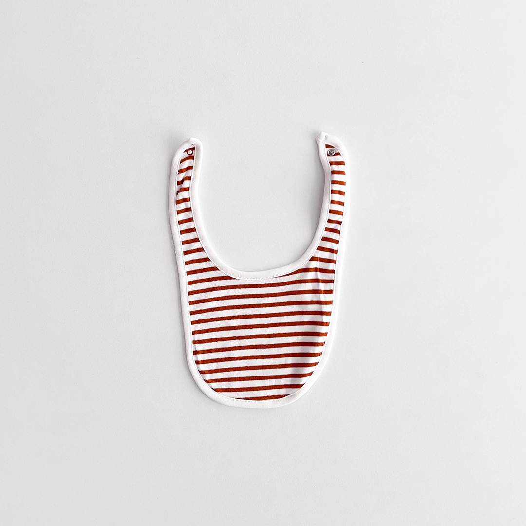 DARK BROWN STRIPED ROUND BIB
