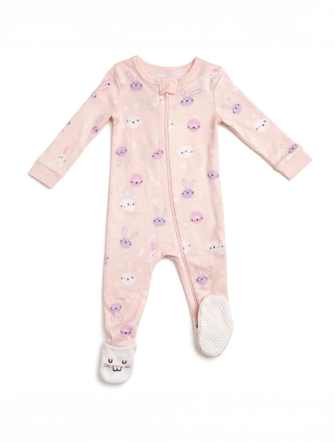 POWDER PINK ZIPPER SLEEPSUIT