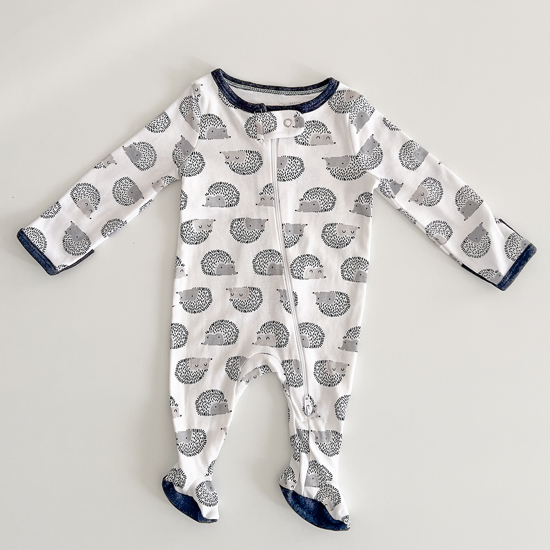 Hedgehog print sleepsuit
