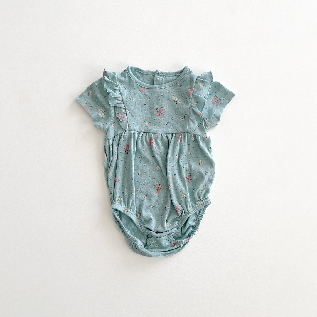 M&S FLORAL POINTELLE FANCY ONESIE