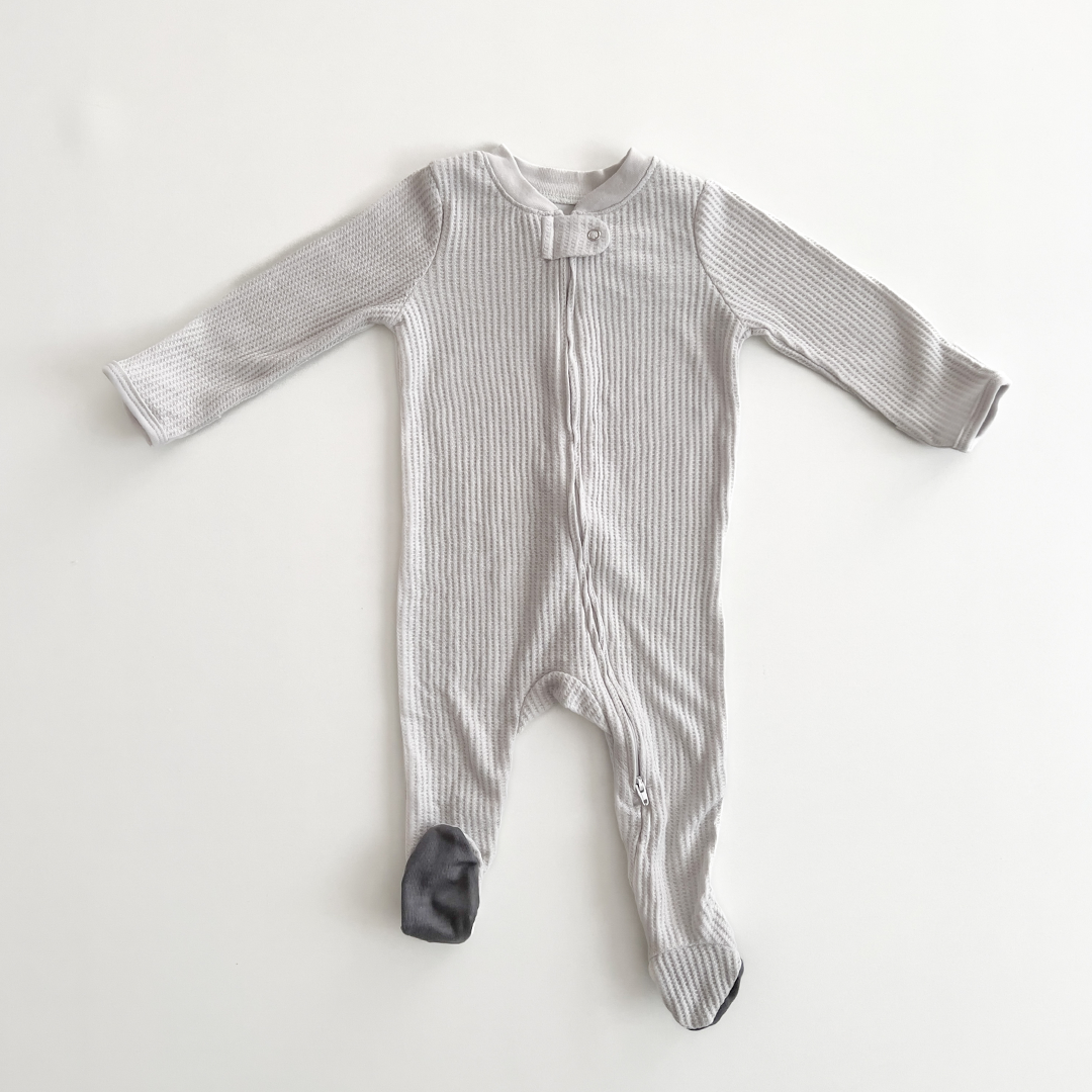 light grey ribbed sleepsuit