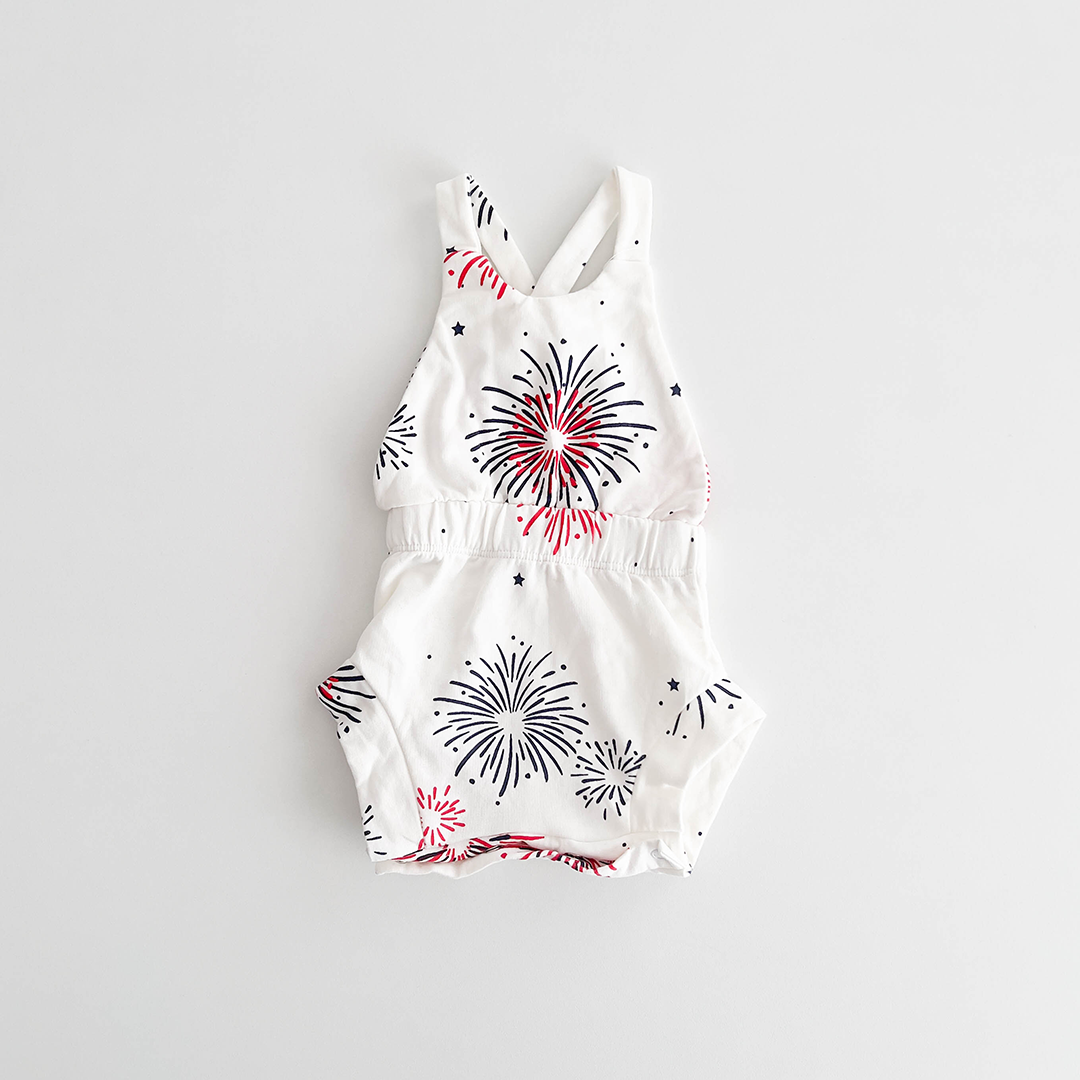 WHITE PRINTED DUNGAREE