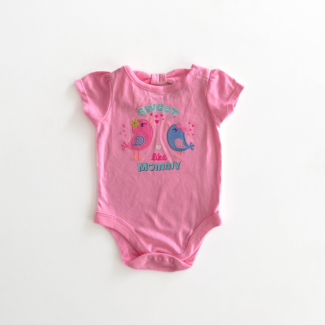 GARANIMALS PINK BIRD PRINT ONESIE