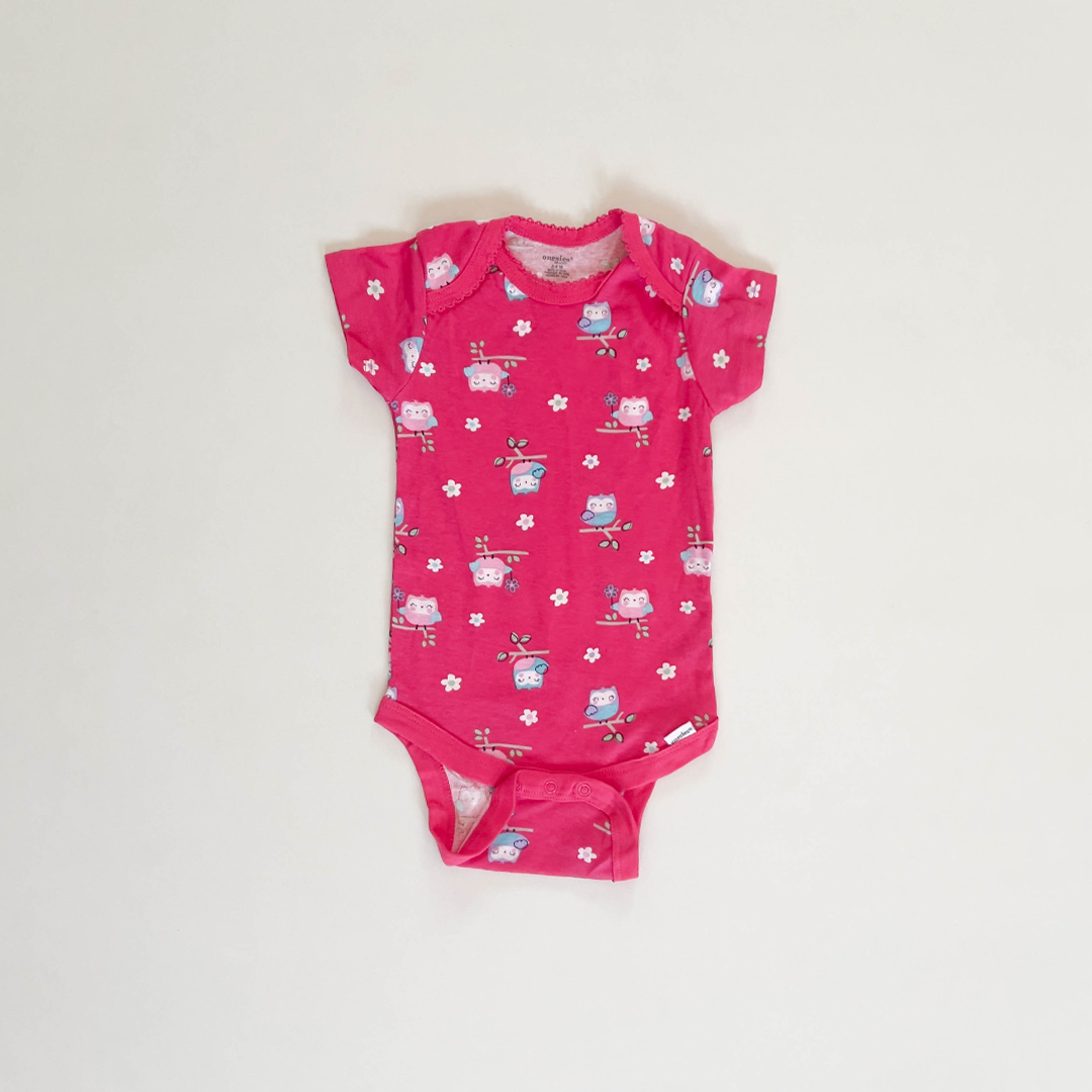 HOT PINK PATTERNED ONESIE